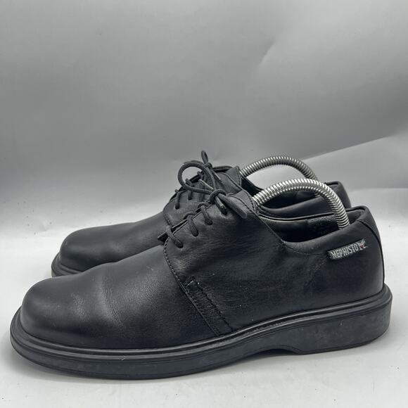 Mephisto Mens Manko Brandy Size 7.5 Smooth Black Leather Goodyear Welt Norwegian - Picture 3 of 13